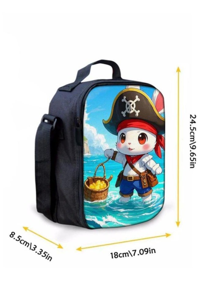 Cartoon three-piece schoolbag with zipper - 1108