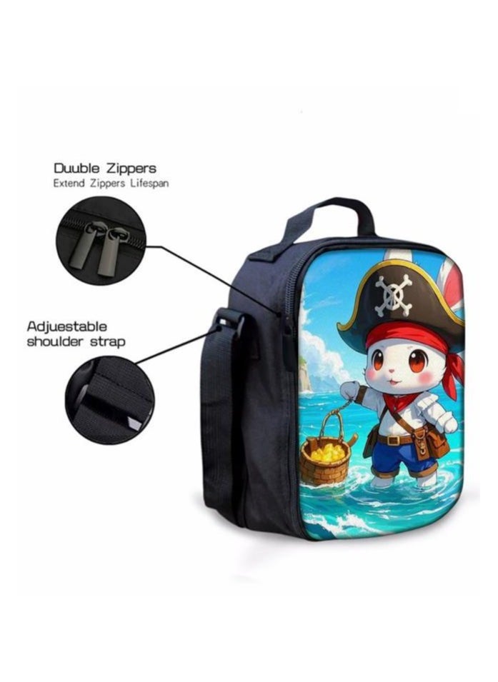 Cartoon three-piece schoolbag with zipper - 1108