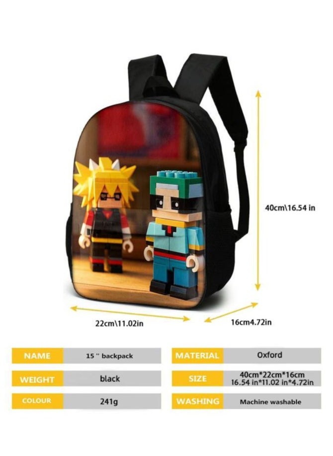 Cartoon three-piece schoolbag with front pocket - 691