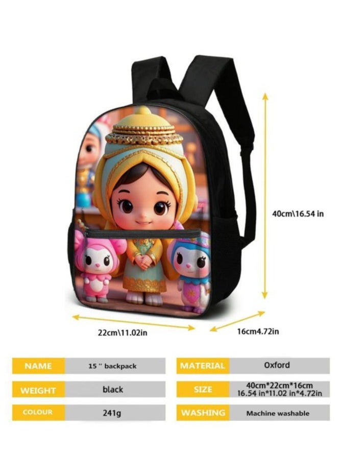 Cartoon three-piece schoolbag with zipper - 328