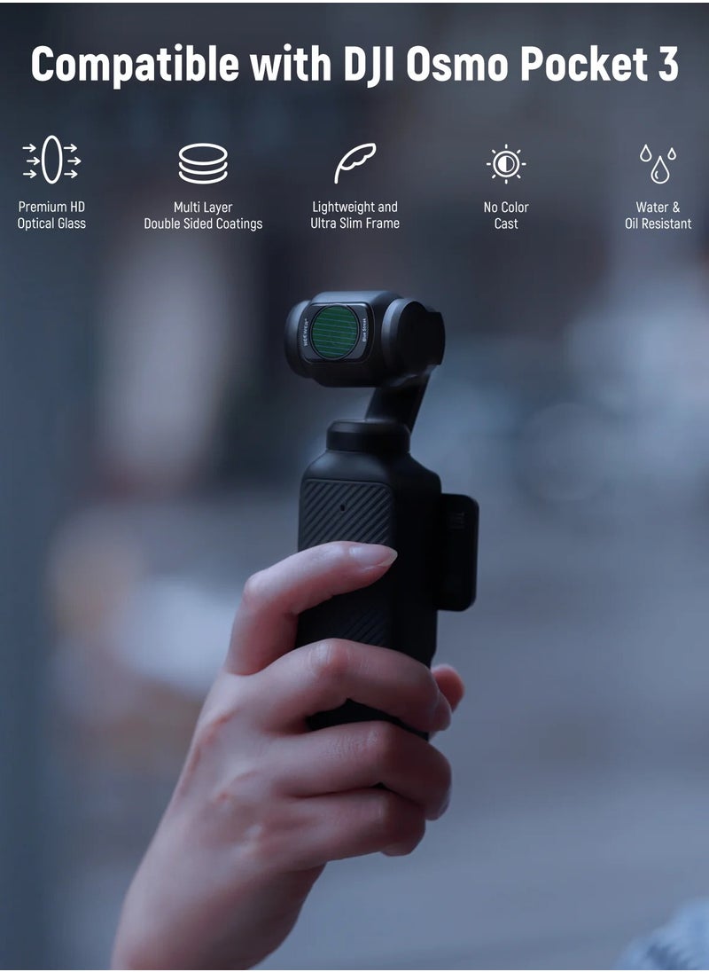 NEEWER 4-Pack Magnetic Effect Filter Set for DJI Osmo Pocket 3, Includes Diffusion, Light Pollution Reduction, Blue Streak, Star Filters, HD Optical Glass for Night & Cinematic Shots