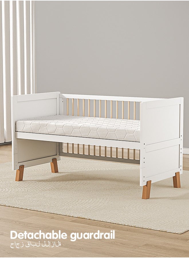 Portable, Durable, Decay Resistant, Foldable Baby Wooden Crib With 3 Adjustable Heights, 143 X 74 X 82 CM, 0 To 4 Years