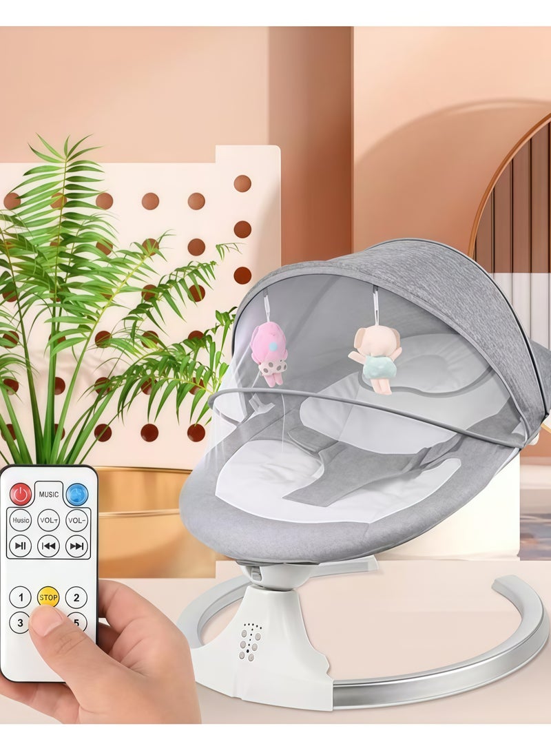 Baby Electric Rocking Chair, Portable Swing for Boys And Girls, Indoor Baby 5-speed Rocking Chair, 3-speed Adjustment, Baby Rocking Chair With Music And Bluetooth, With Doll Pendant