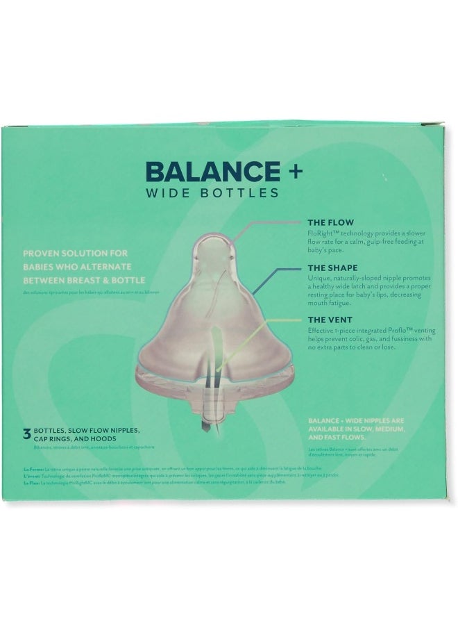 Evenflo Balance Plus 3-Pack Wide Neck Bottles - White, one Size