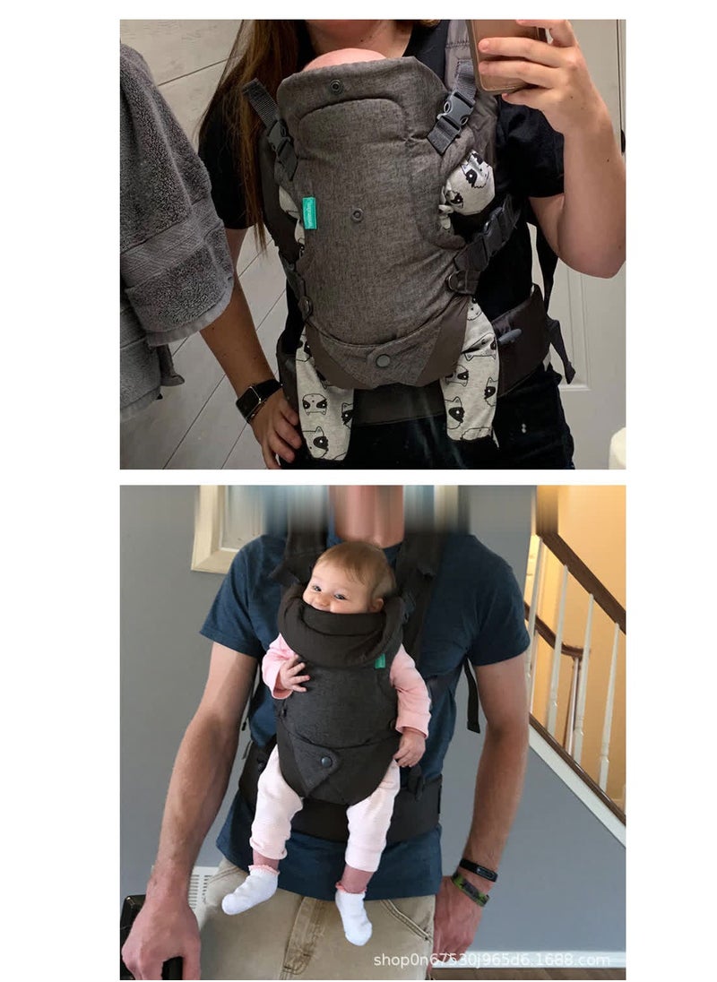 4 in 1 Multifunctional and Comfortable Baby Carrier with Secure Buckles and Adjustable Design, Suitable for New - borns to Free Your Hands
