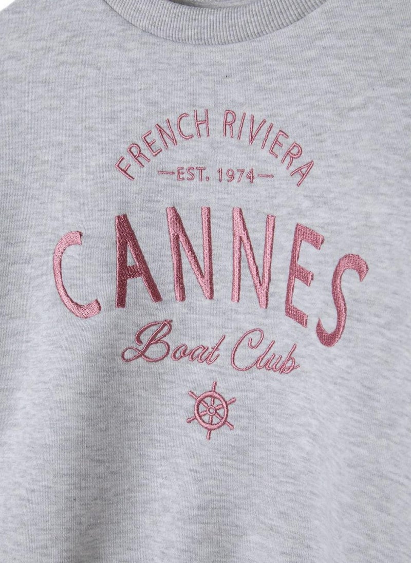 Kids Girls Fleece Crew Neck Sweatshirt