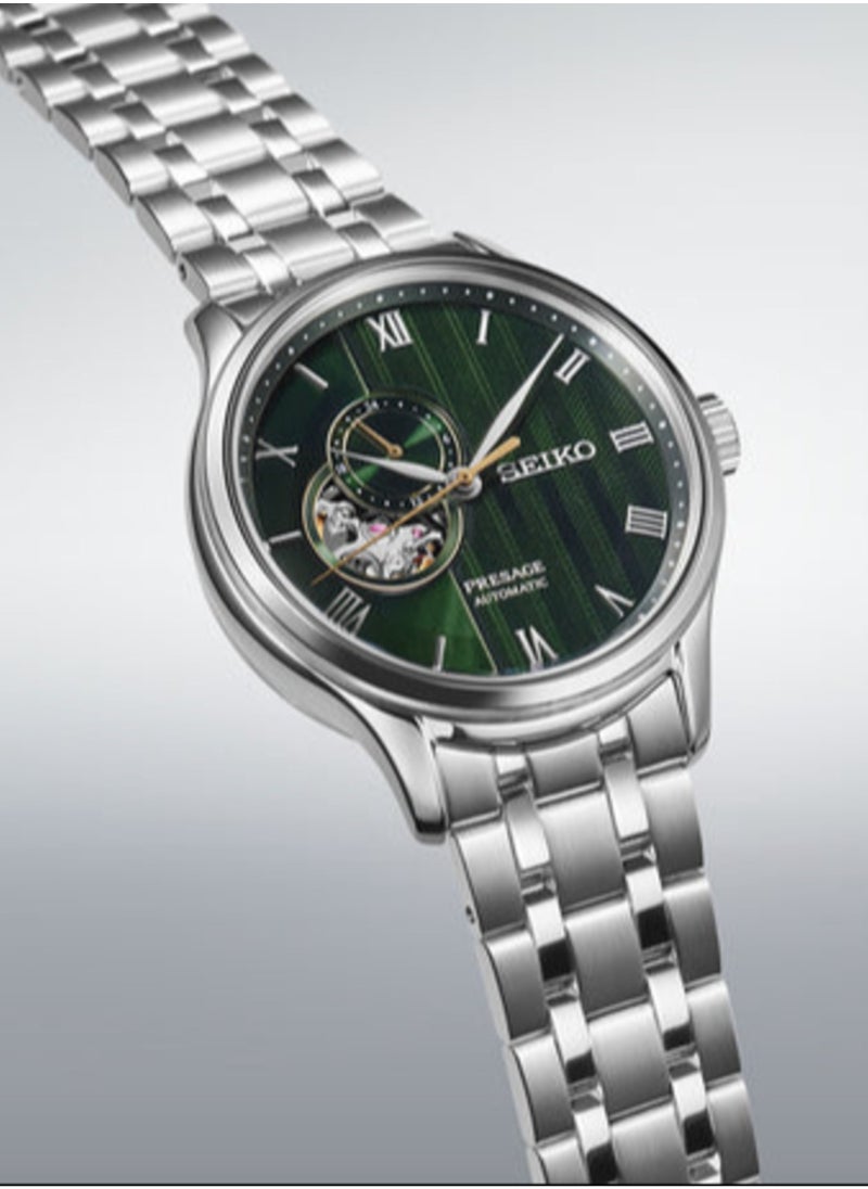 Seiko Presage SSA463J1 New Japanese Zen Garden Green Automatic Men's Watch with Open-Heart Dial