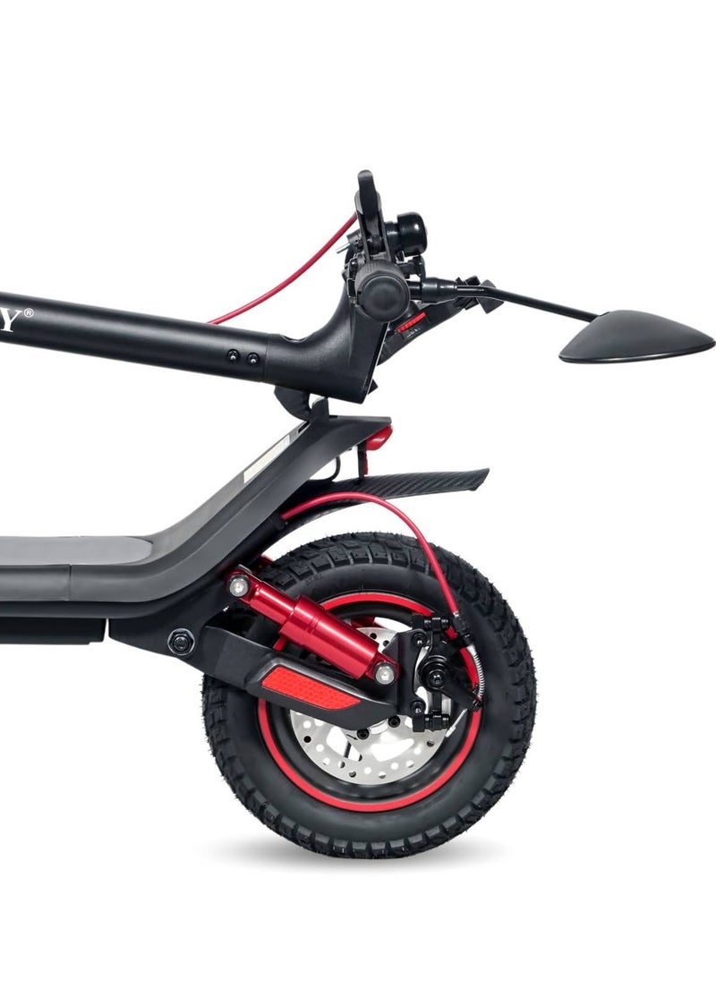 Max 500W Motor E-Scooter 36V/10AH Dual Suspension,Rear Disc Brake Electric Scooter: Power, Comfort & Smart Control for Adults & Kids 120KG Load Capacity Aluminum Alloy Frame Skateboard Portable & Commuter-Friendly Includes Rearview Mirror & Phone Holder，Black