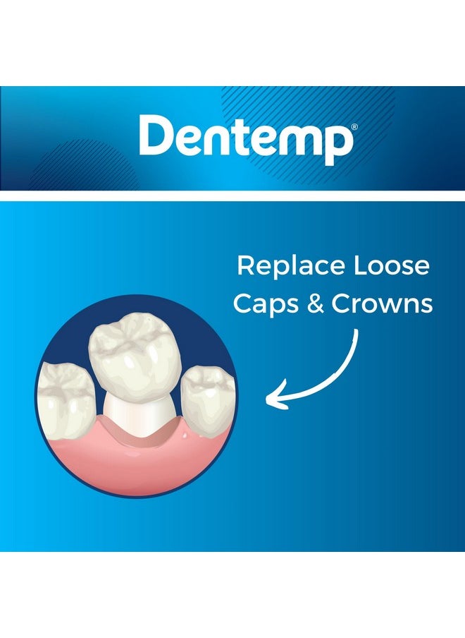 Dentemp Recap-It Cap and Crown Repair Dental Kit - Fast Acting Formula Dental Cement for Loose Caps (Pack of 3) - Temporary Cement for Crown and Bridge
