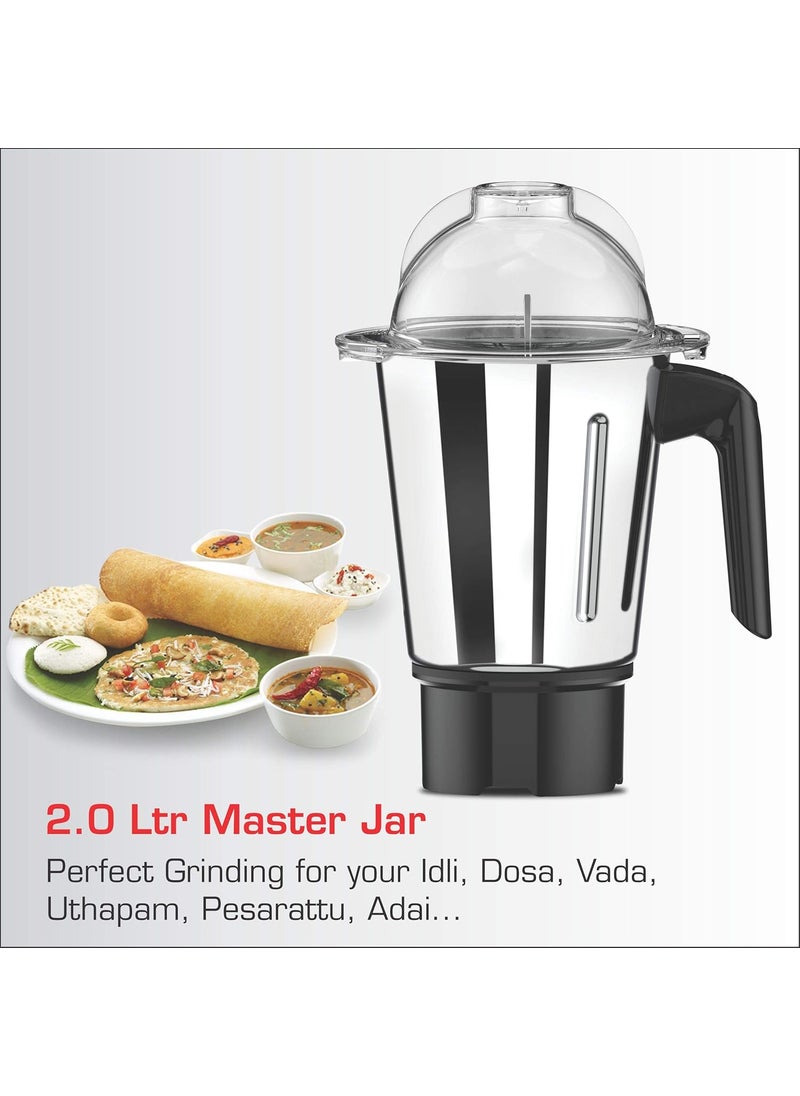 Vidiem Mixer Grinder 566 A ROC (Black) | Mixie grinder 1500 watt+ 2 Leakproof Jars with self-lock for wet & dry spices, chutneys & curries | mixer grinder
