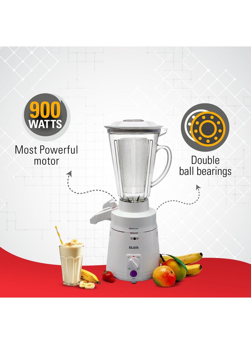 Sujata Megamix 900 Watts Mixer Blender | 22000 Rotations Per Min | 90 Minutes Continuous Running | Versatile Jar 3000 ml