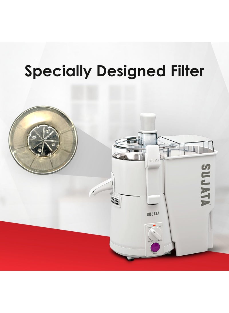 Sujata Powermatic Plus 900 Watts Juicer Mixer Grinder | 22000 Rotations Per Min | 90 Minutes Continuous Running | 2 Versatile Jars 1750 ml and 1000 ml
