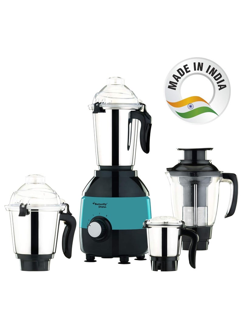 Butterfly Bhima 1000 Watts Mixer Grinder with 4 Jars (Turquoise) Plastic