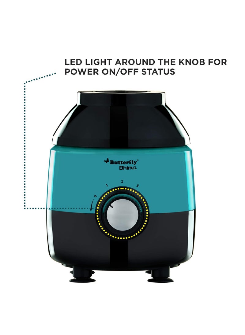 Butterfly Bhima 1000 Watts Mixer Grinder with 4 Jars (Turquoise) Plastic