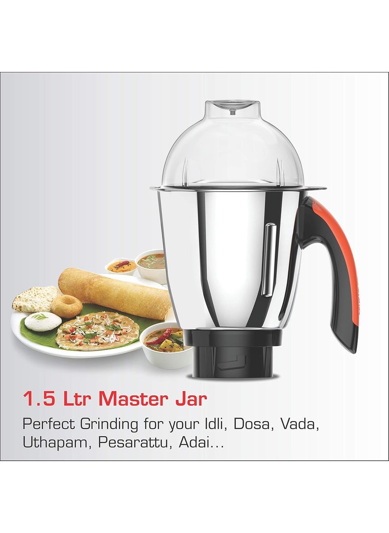 Vidiem Mixer Grinder 576 A Vector SJ (Black) | 750 watt Mixer Grinder 3 Leakproof Jars with self-Lock for Wet & Dry Spices, chutneys & curries | 5 Years Warranty