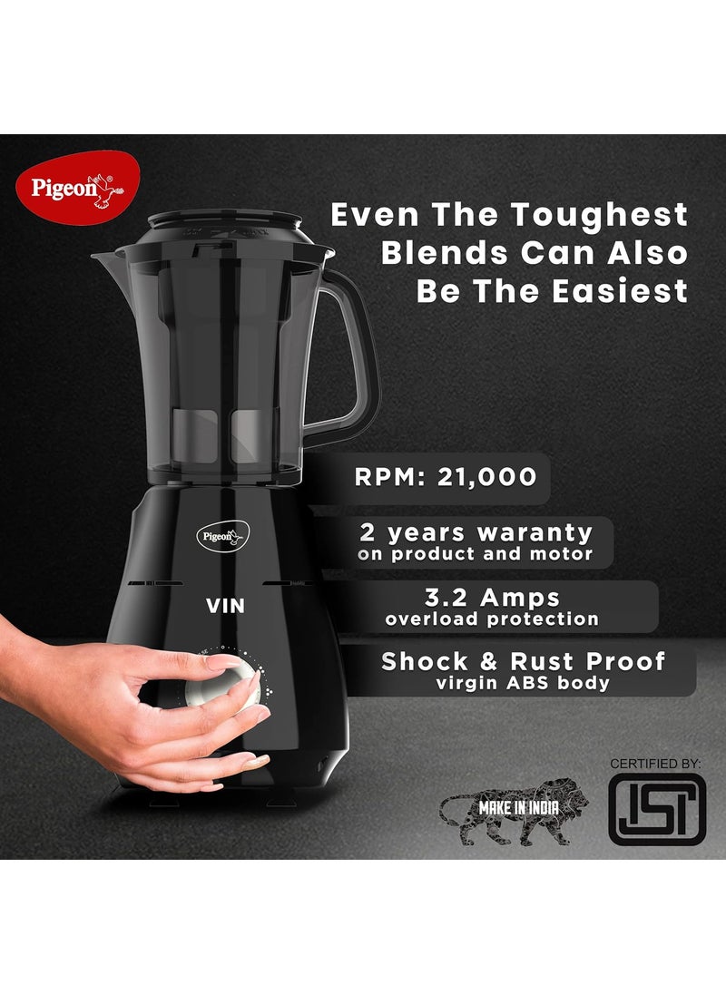 Pigeon by Stovekraft VIN Mixer Grinder Machine for Kitchen | 750 Watts | 4 MultiPurpose Jars for Juicing | Chutney Making | Dry Grinding | Wet Grinding | Mincing | Blender | Mixer | 2 Year Warranty