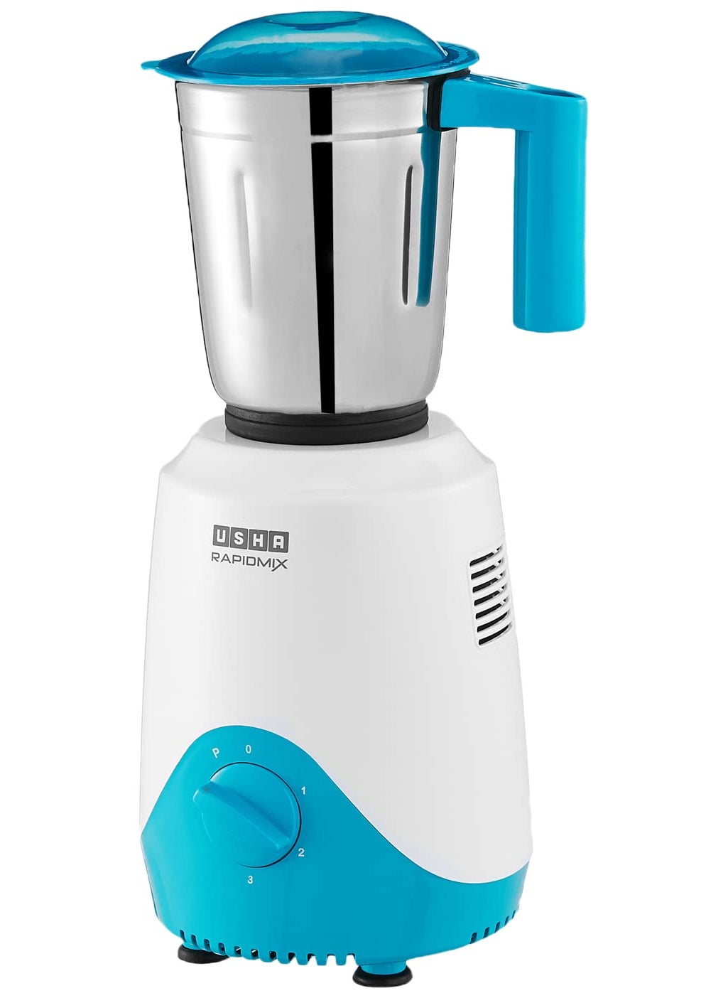 USHA Rapidmix 500-Watt Copper Motor Mixer Grinder With 3 Jars And 2 Years Product Warranty & 5 Years Motor Warranty (Sea Green/White), 500 Watt