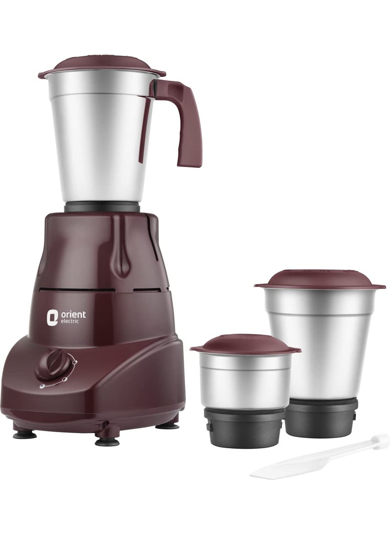 Orient Electric Bolt Super 3 jar 500W Mixer Grinder.(MGBS50C3/Cherry)