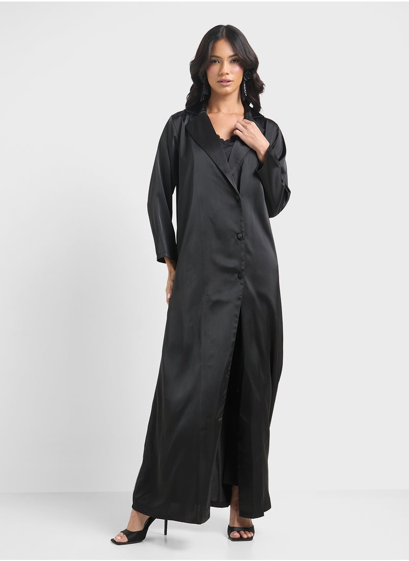 Collared Abaya With Front Closure