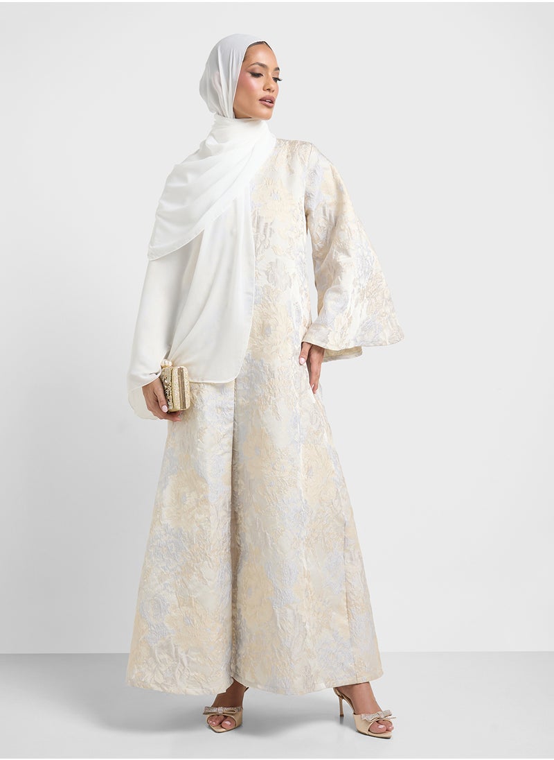 Printed Abaya With Sheila