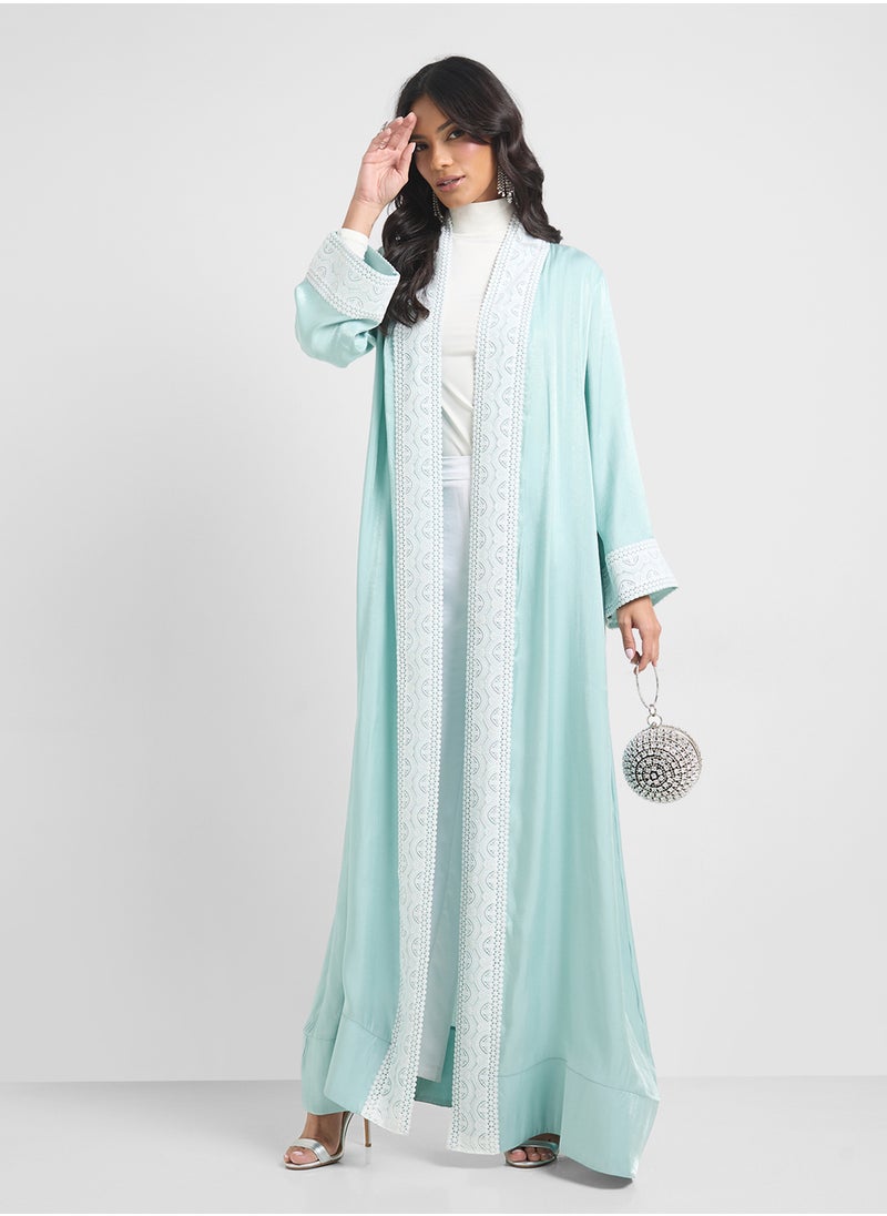 Abaya With Printed Hem