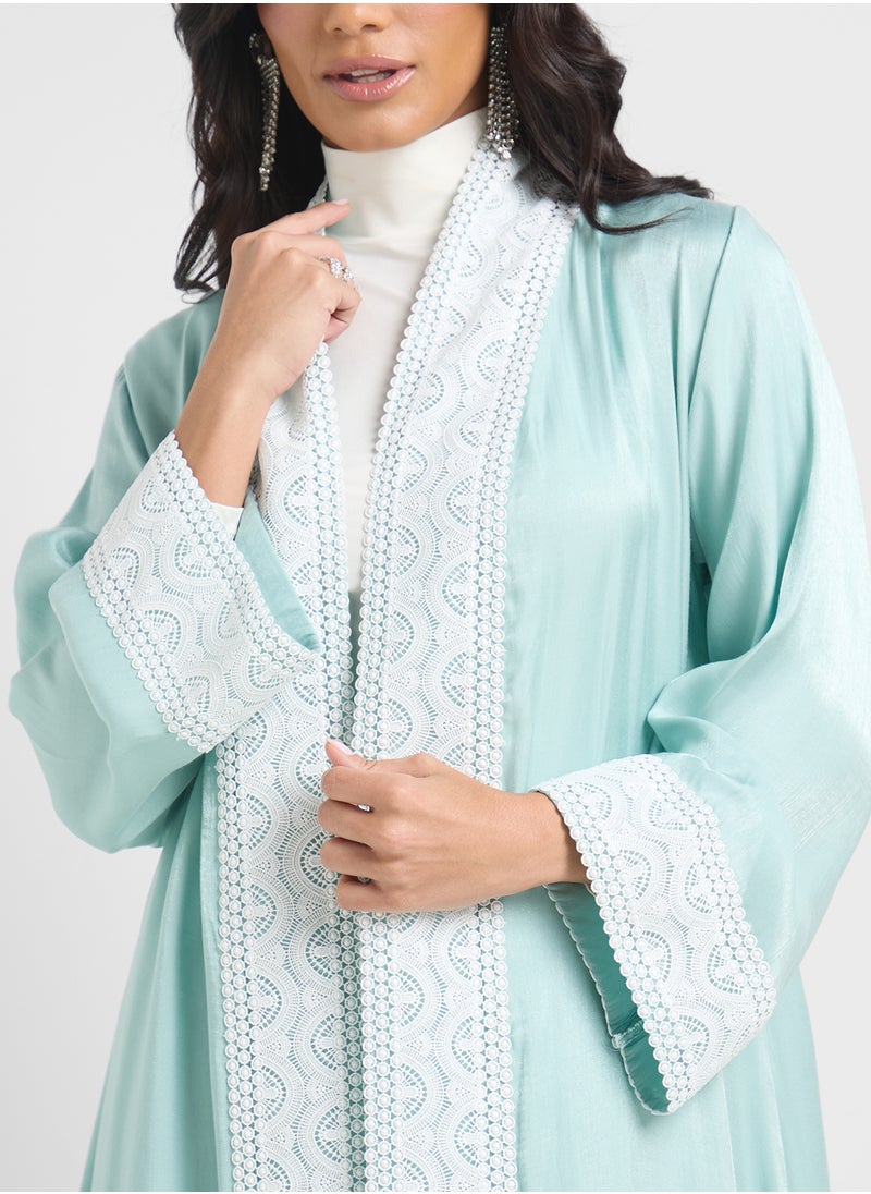 Abaya With Printed Hem