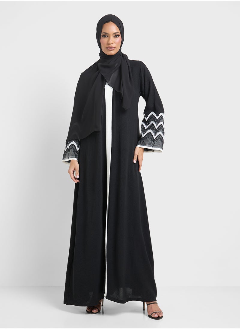 Sleeve Patterned Abaya & Sheila
