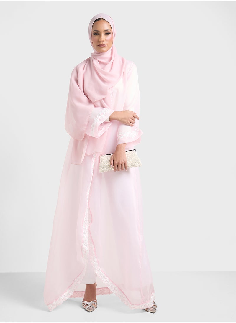 Embroidered Abaya With Sheila