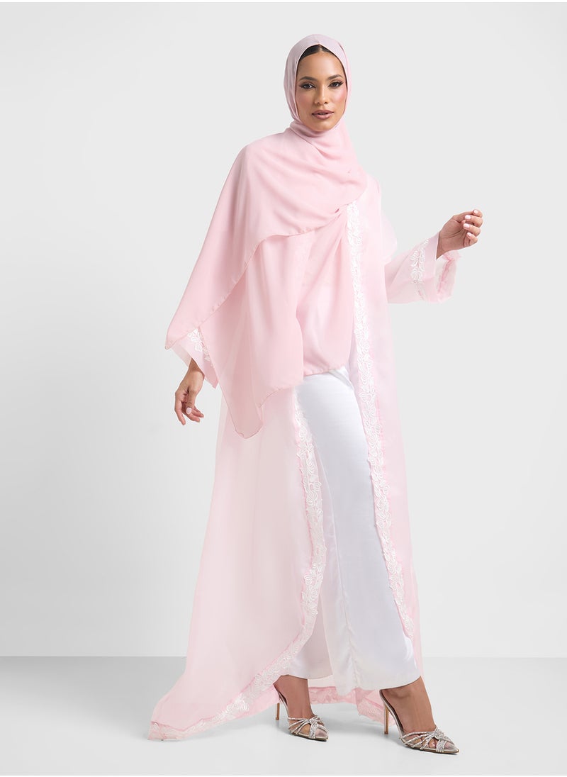 Embroidered Abaya With Sheila