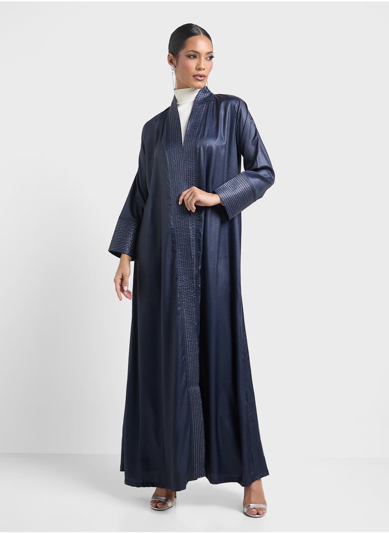 Abaya With Contrast Hem  & Sheila