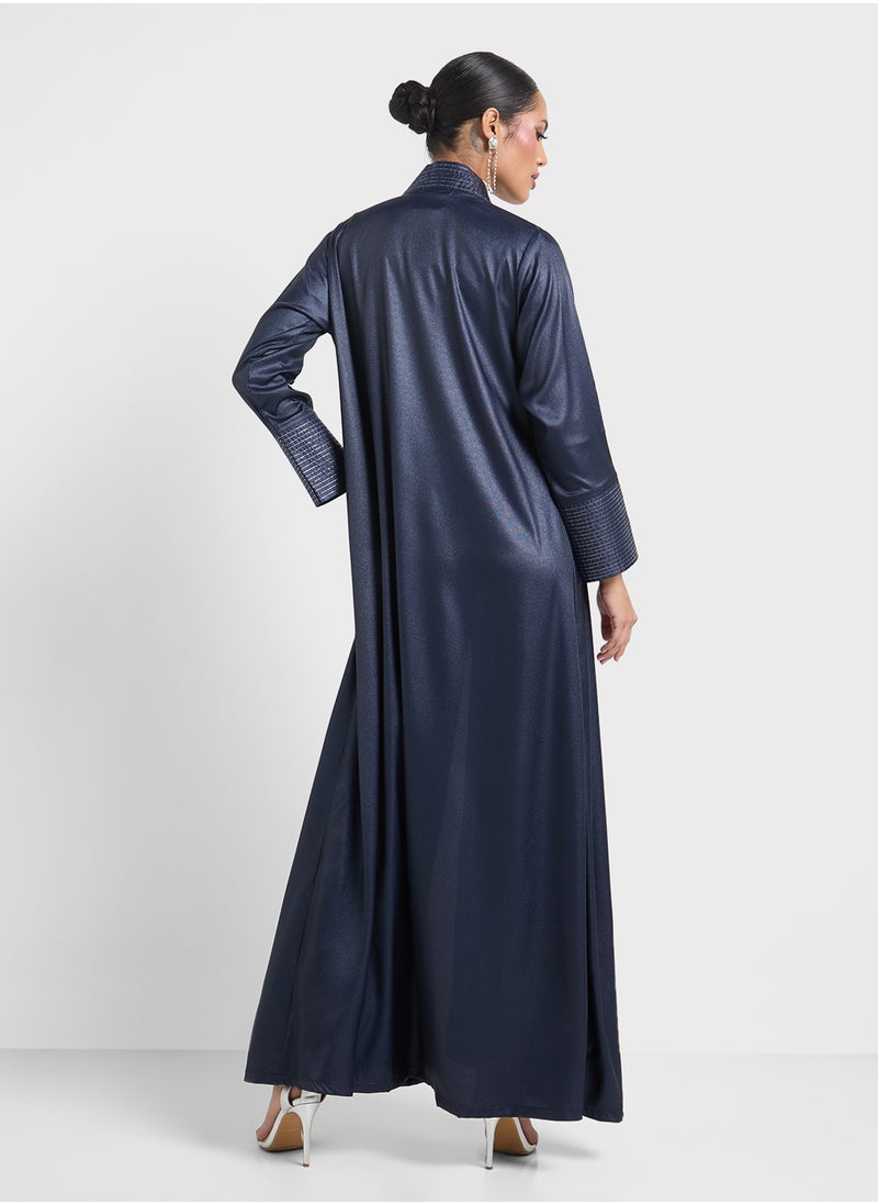 Abaya With Contrast Hem  & Sheila