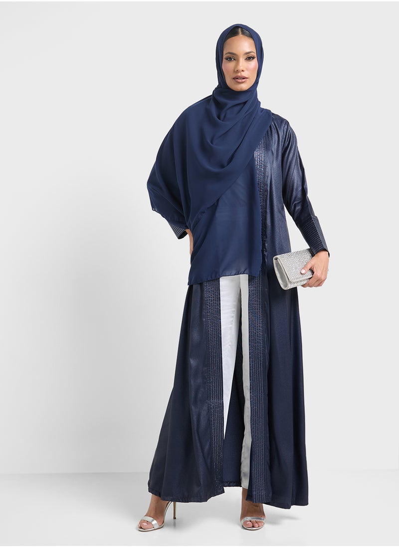 Abaya With Contrast Hem  & Sheila