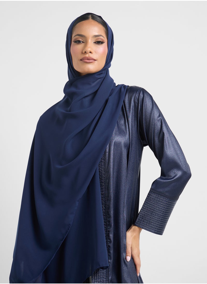 Abaya With Contrast Hem  & Sheila