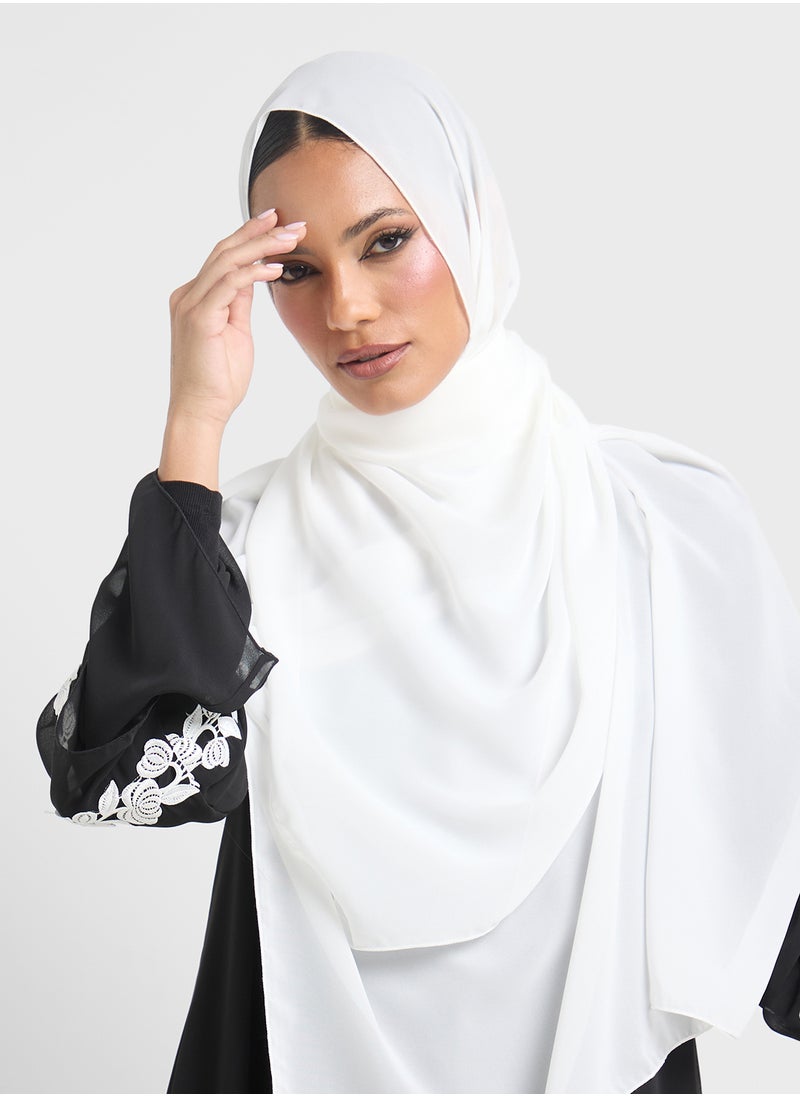 Layered Abaya With Motif On Sleeves