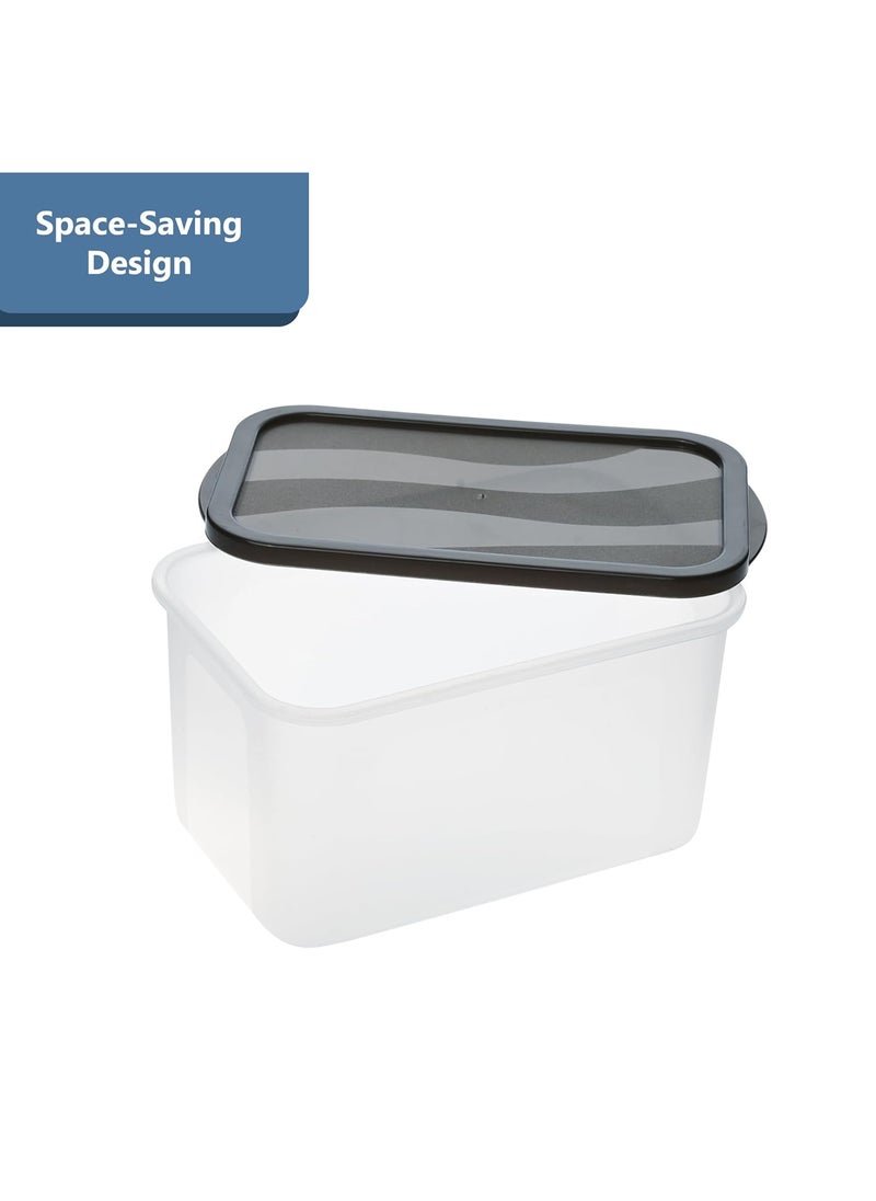 Kuber Industries 6 Pcs Refrigerator Storage Containers - Fresh Groceries, Fish & Ice Cream Box for Freezer & Plastic Kitchen Organizer | Black