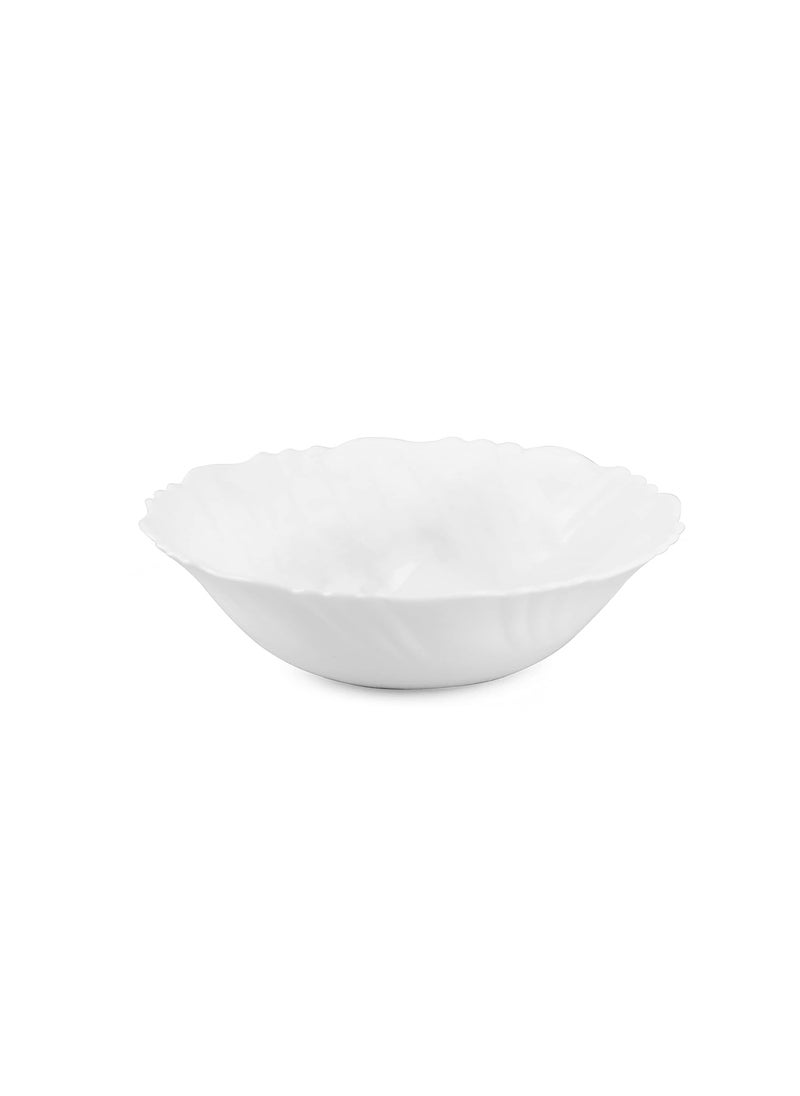 Cello Opalware Imperial Series Plain Dinner Set, 6Pcs | Opal Glass Dinner Set of 6 | Light-Weight, Daily Use Crockery Set for Dining | White Plate and Bowl Set