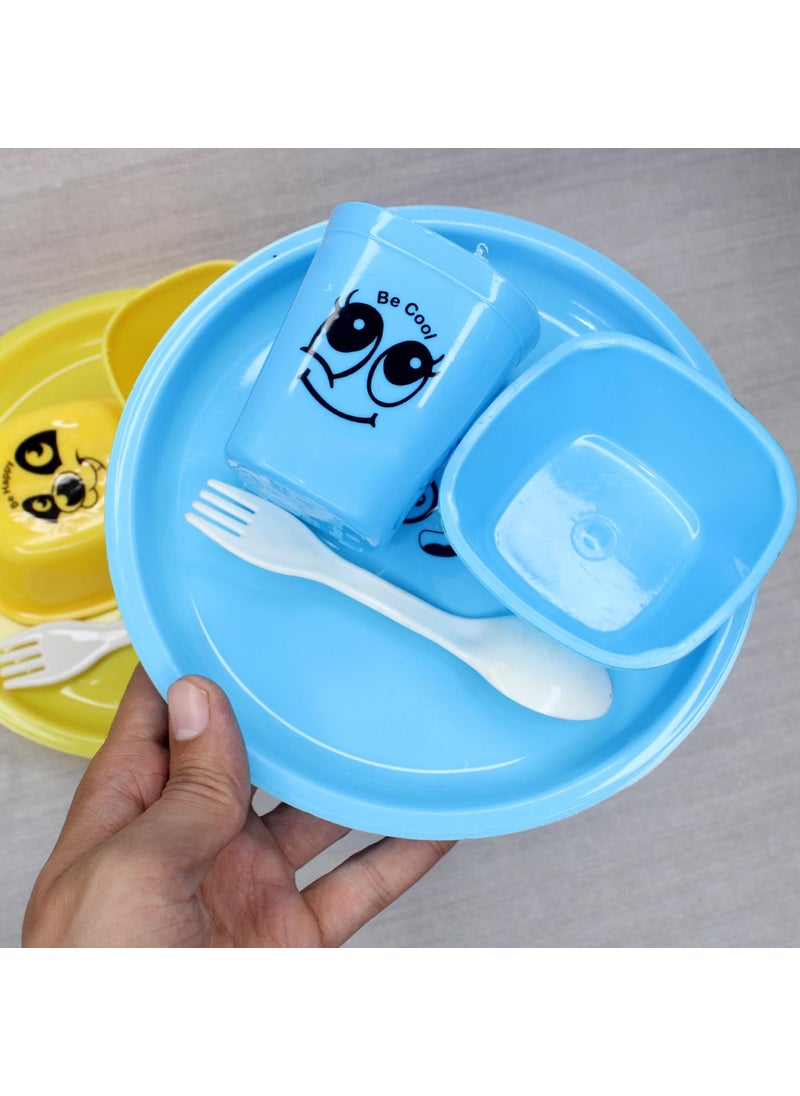 BAAL Cartoon Printed Kanjak Plates with Glass and Spoon Set for Kids Navratri Pooja Return Gift Items(Set of 12)