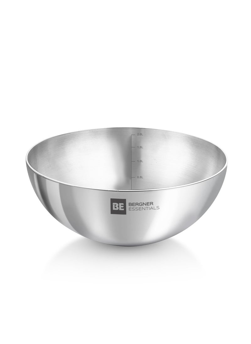 Bergner BE Bergner Essentials 4 Pcs Set of Extra Deep Tasra, Triply Stainless Steel Taslas - 18cm (1L), 20cm (1.5L), 22cm (2L) and 24cm (2.5L), Consumes Less Oil, Flared Rims, Induction Bottom