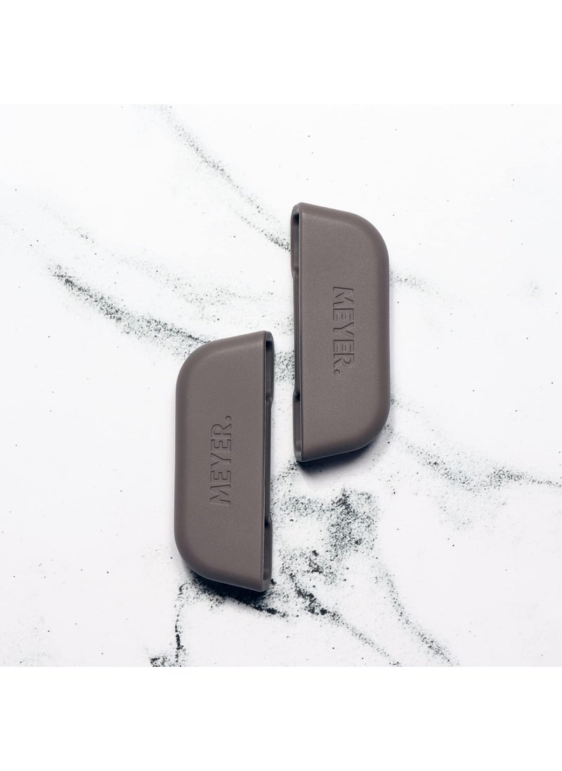 Meyer Cast Iron Skillet Silicone 2 Piece Hot Handle Holder | Frying Pan Holder | Iron Kadai Handle Holder | Grip Cover for Cast Iron Skillet | Heat Resistant Pot Holder for Cast Iron Cookware, Brown