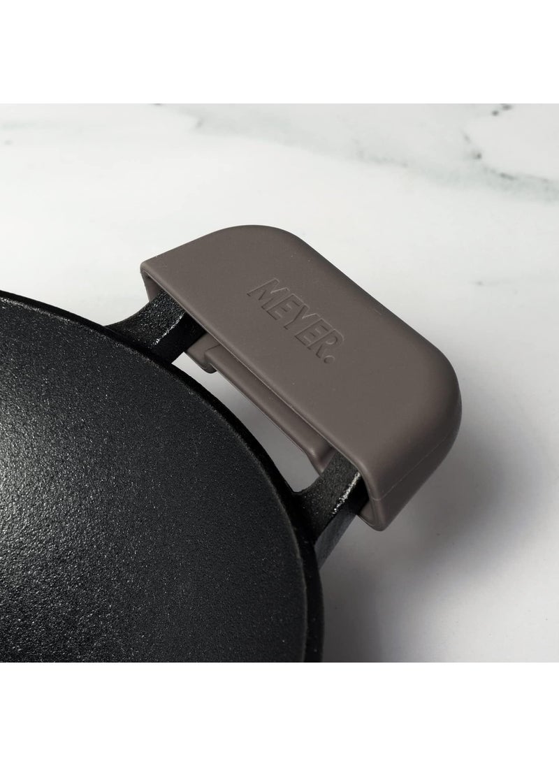 Meyer Cast Iron Skillet Silicone 2 Piece Hot Handle Holder | Frying Pan Holder | Iron Kadai Handle Holder | Grip Cover for Cast Iron Skillet | Heat Resistant Pot Holder for Cast Iron Cookware, Brown
