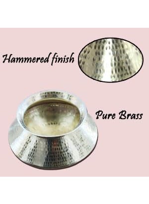MUKE Handmade Hammered Polished Pure Brass Water Pot Degchi Handi cookwere Indian Brass Cooking Vessel Color Golden Capacity 3.5 Liters Pack of 1