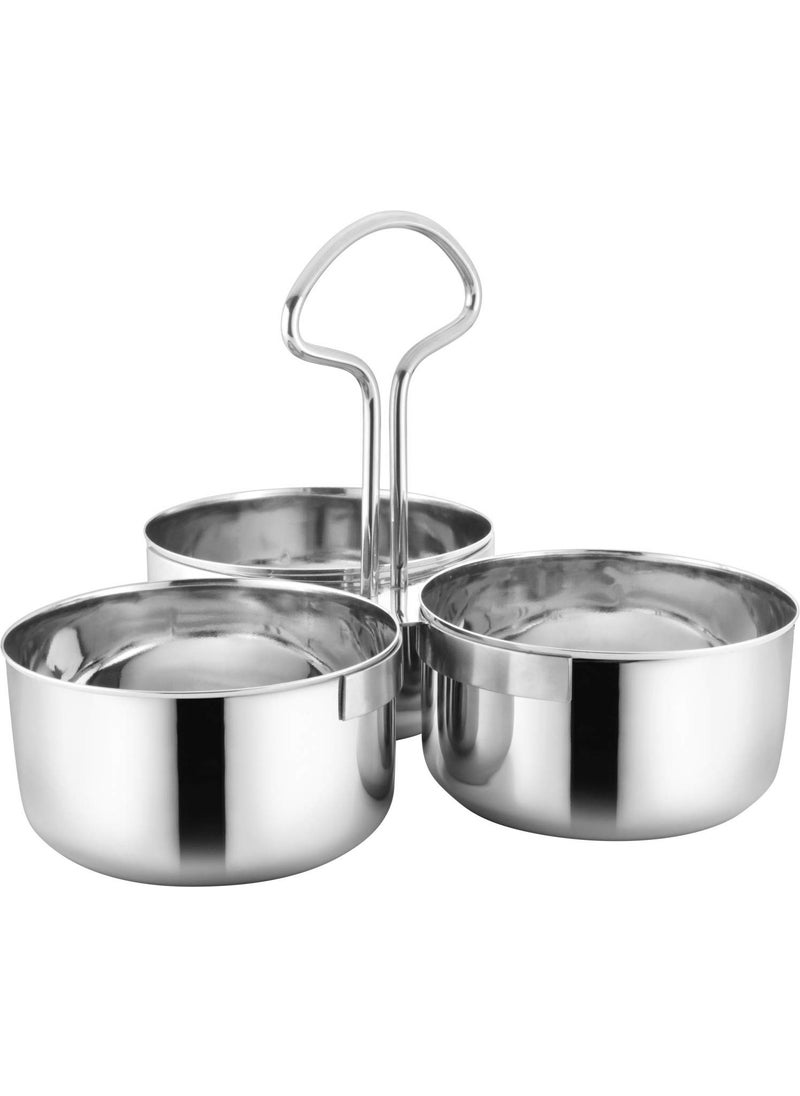 Mintage Stainless Steel Saag Daan | Serving Pot (3 Compartment) | 35+Years of Innovation and Quality