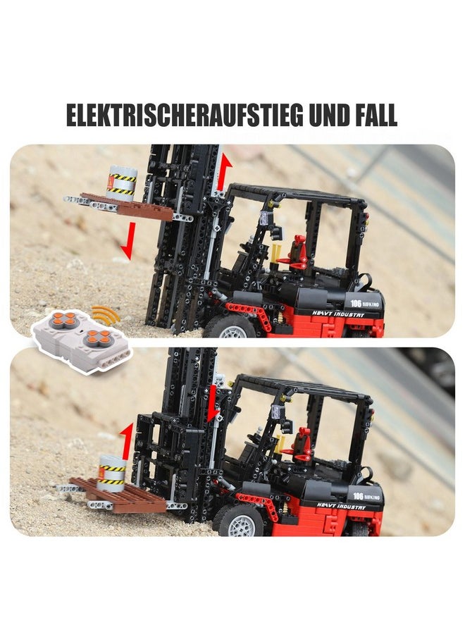 13106 Forklift Truck Building Block Kit, Moc Remote Control Heavy-Duty Shelf Lifted Truck Model Toy, Gift Toys For Kids Age 8+/ Adult (1,719 Pieces)