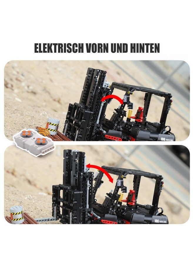 13106 Forklift Truck Building Block Kit, Moc Remote Control Heavy-Duty Shelf Lifted Truck Model Toy, Gift Toys For Kids Age 8+/ Adult (1,719 Pieces)