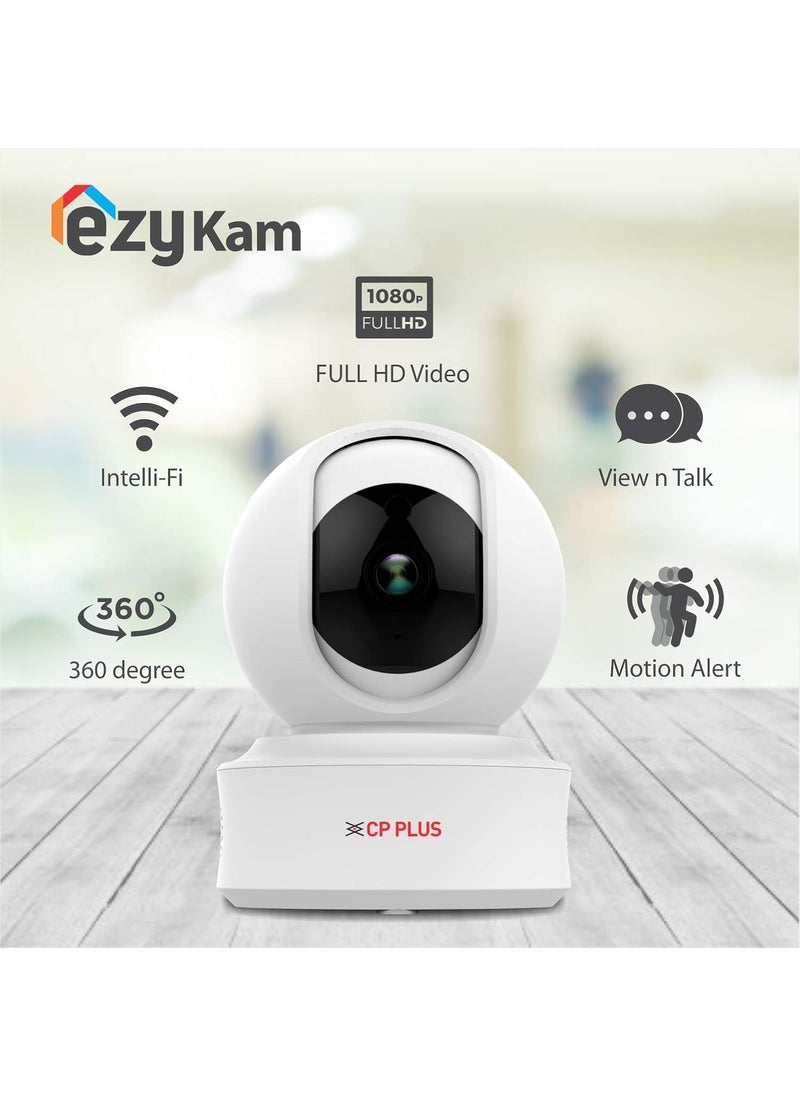 CP PLUS WiFi 1080p FHD 2MP 360° Viewing Area Security Camera, White