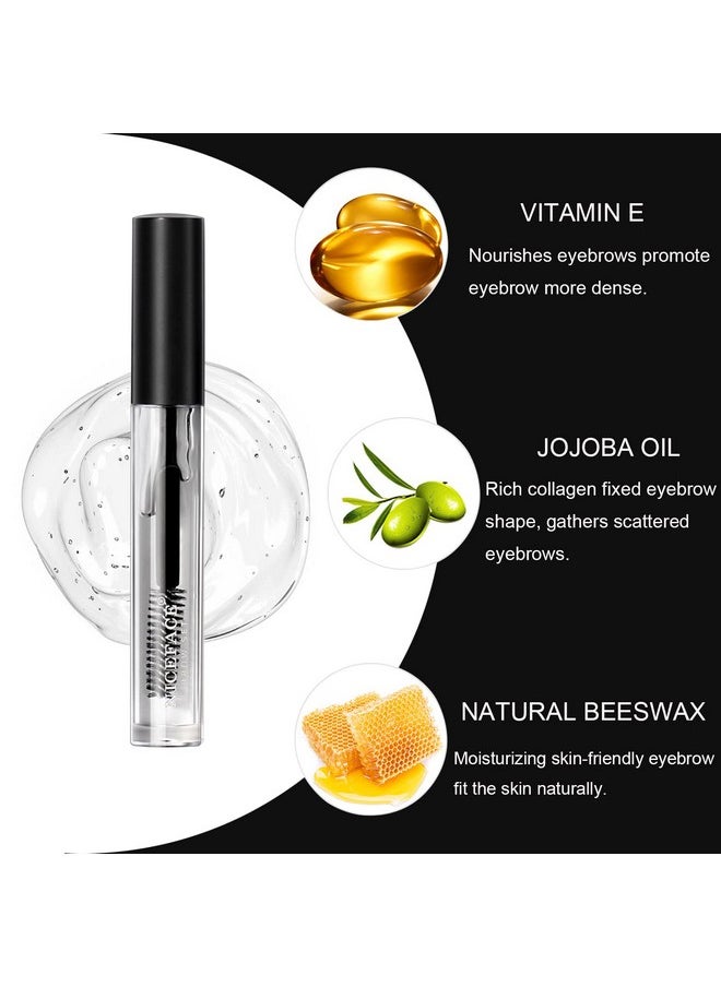 Clear Eyebrow Gel, 3Pcs Brow Setting Gel for Natural Brow, Long Lasting Waterproof Sweat-Proof Brow Makeup Liquid Eyebrow Styling Gel Set for Feathered & Fluffy Brows (Transparent)
