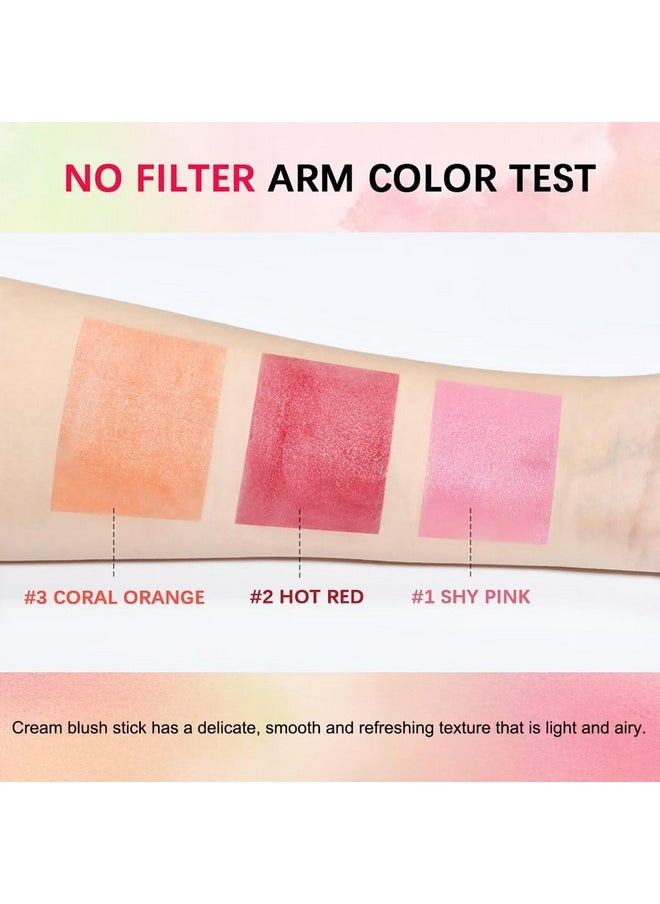 Multi-Use Makeup Blush Stick,Beauty Solid Moisturizer Stick,Waterproof Natural Nude Makeup,Tinted Solid Moisturizer Stick for Eyes Lips Cheek(1#shy pink)