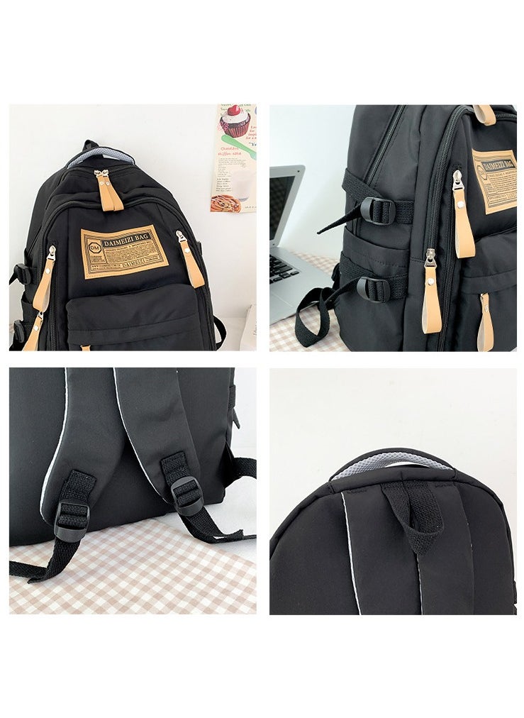 Large-capacity Boy and Girl Student Backpack With Letter Print 32*46*16CM