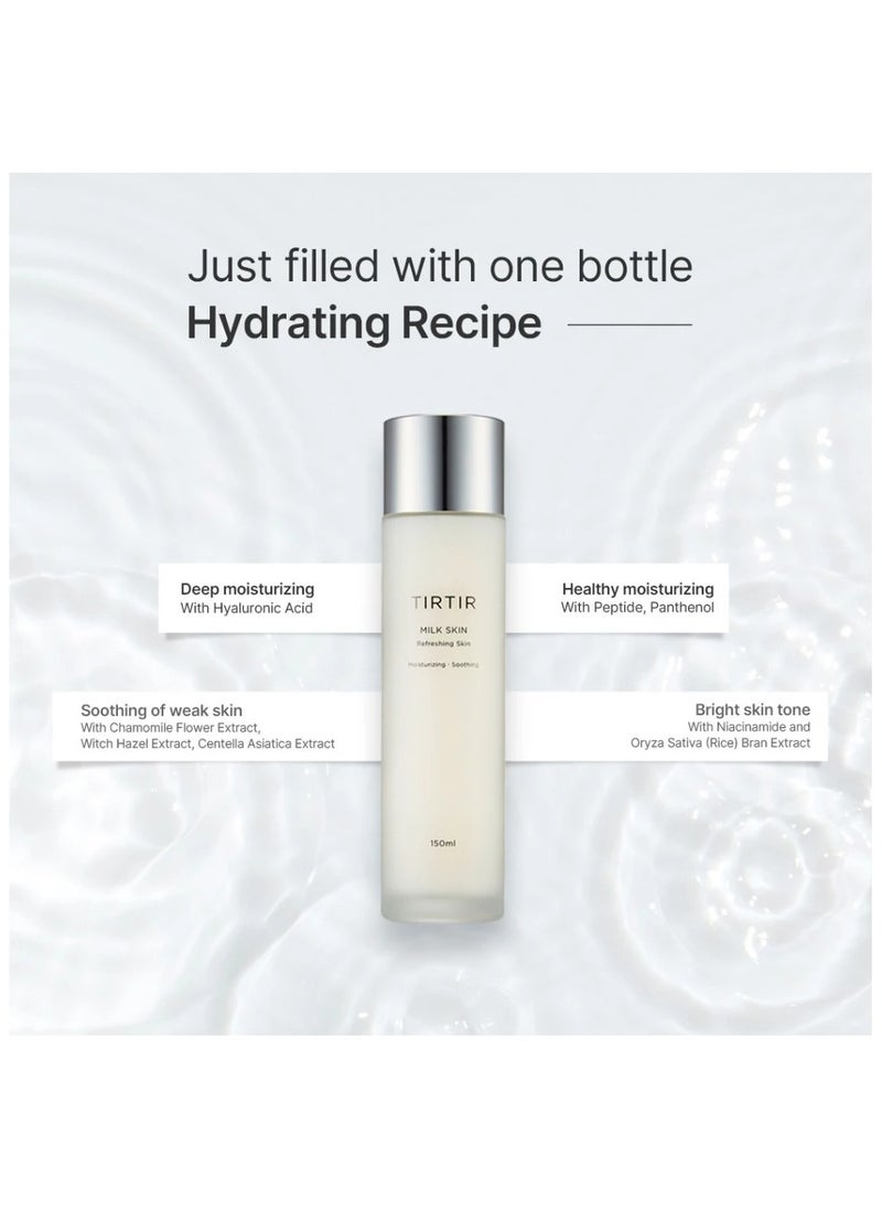 Milk Skin Toner 150ml (Set of 3) | Achieve Glowing, Hydrated Skin with 2% Niacinamide, Chamomile, Rice Bran Extract & Ceramide – Deep Moisture, Instant Glow!