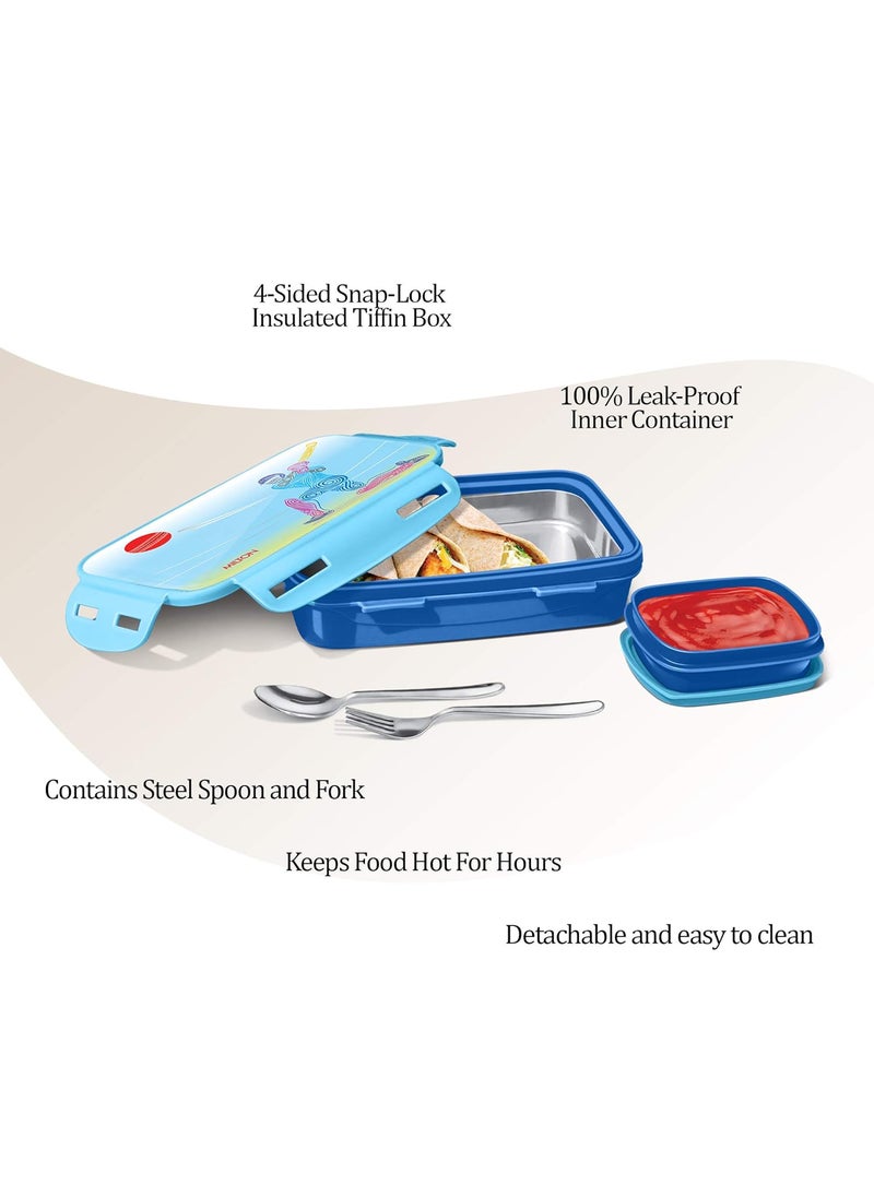 MILTON Steely Insulated Tiffin Box, Blue, 700 ml